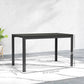 Outsunny Rectangular Outdoor Dining Table, 4-Seat Patio Table with PE Rattan Wicker Tabletop for Backyard and Lawn, Grey