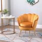 HOMCOM Modern Accent Chair, Velvet-Touch Fabric Leisure Club Chair with Gold Metal Legs for Bedroom, Blue