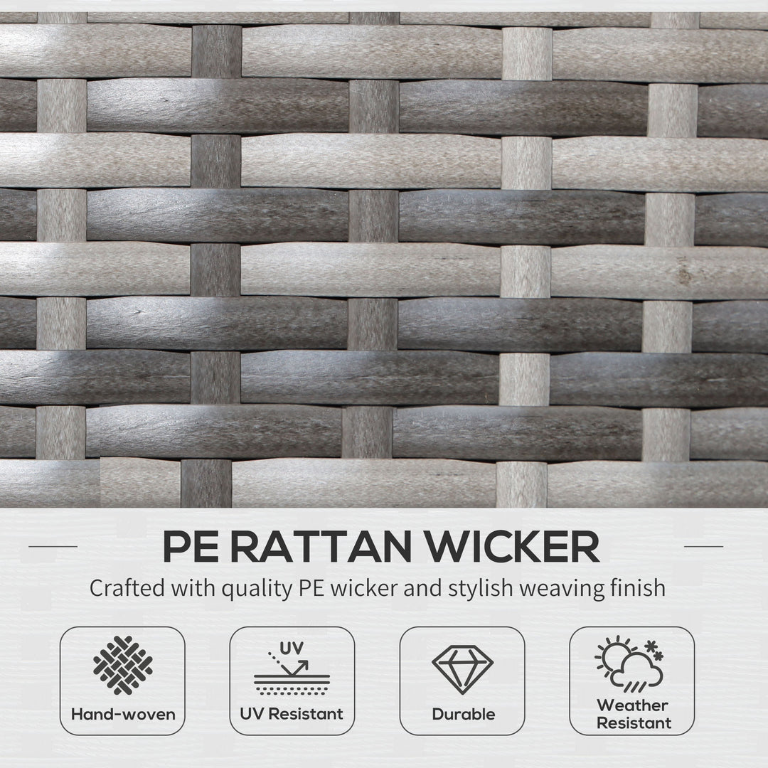 Outsunny 3 Pieces Wicker Patio Furniture Set, Rattan Bistro Set with Coffee Table and Cushions, Outdoor Conversation Set for Garden, Porch, Balcony, Blue