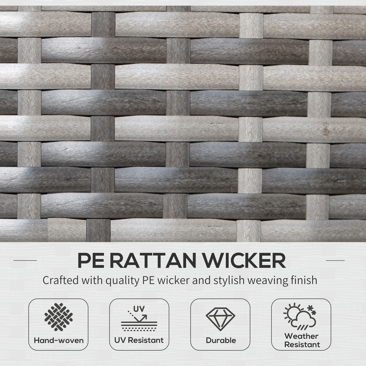 Outsunny 3 Pieces Wicker Patio Furniture Set, Rattan Bistro Set with Coffee Table and Cushions, Outdoor Conversation Set for Garden, Porch, Balcony, Blue