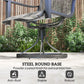Outsunny 2 Pieces Rocking Swivel Patio Chairs, Mesh Outdoor Swivel Dining Chairs with High Back and Curved Armrests, Mixed Grey