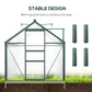 Outsunny 6' x 10' x 6.6' Polycarbonate Greenhouse, Walk-In Green House Kit Garden, Plants Grow, Galvanized Sheet Aluminum Frame with Rain Gutter, Vents and Sliding Door, Green