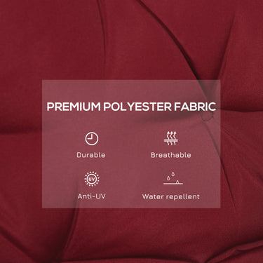 Outsunny Porch Swing Cushion Garden Bench Cushion with Backrest, Non-Slip 2-seater Soft Pad, Swing Chair Mat Replacement for Indoor and Outdoor, 39.4" x 38.6", Wine Red