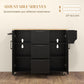 HOMCOM Rolling Kitchen Cart on Wheels with Drop Leaf, Kitchen Island with 3 Drawers, Solid Wood Top and Towel Rack, White