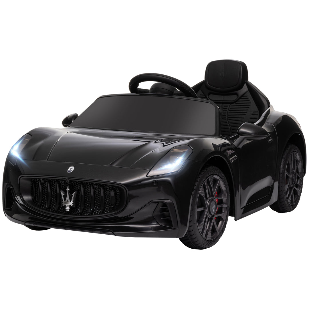 Qaba 12V Maserati Gran Turismo Licensed Kids Electric Car w/ Remote Control, Soft Start, LED Lights, Music, Horn, MP3, Pink