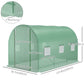 Outsunny 8'x6.6'x6.6' Heavy Duty Walk-in Greenhouse Garden Tunnel Hot House Outdoor Flower Vegetable Growth Warm House Roll Up Door, Windows, Steel