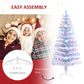 HOMCOM 5ft Xmas Tree Pre-Lit LED Optical Fiber Christmas Tree Artificial Seasonal Decoration w/ Stand Winter Holiday Decor