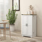 HOMCOM Farmhouse Kitchen Pantry Storage Cabinet, Kitchen Pantry Cabinet with Doors and Adjustable Shelves, White