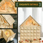 HOMCOM Wooden Christmas Advent Calendar, Lighted 24 Days Xmas Calendar House, Christmas Table Decoration with Countdown Drawers, Bible Characters, Battery Operated, Natural