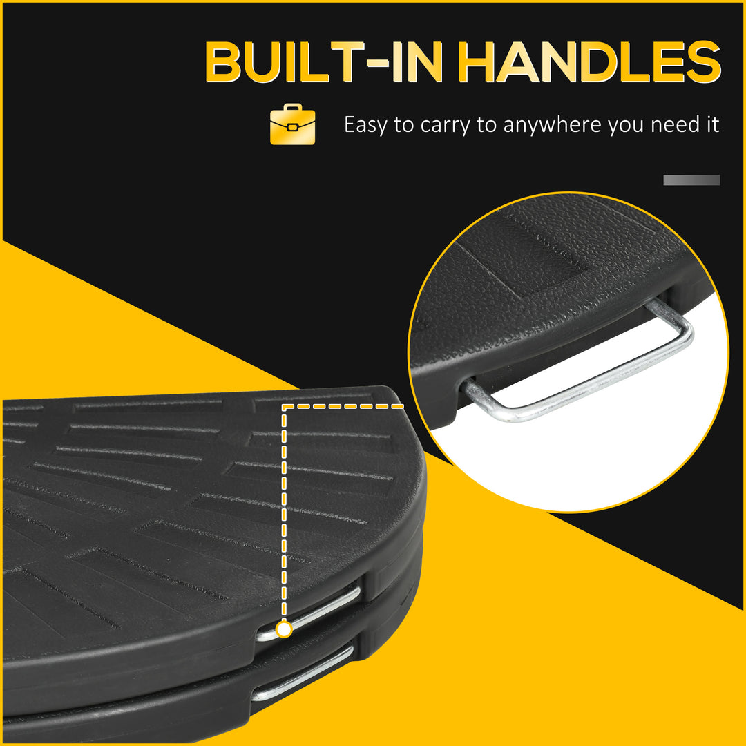 Outsunny 2-Piece Umbrella Weights for Cantilever Parasols with Handles, Heavy Duty Parasol Base Weights for Cross Base, Black