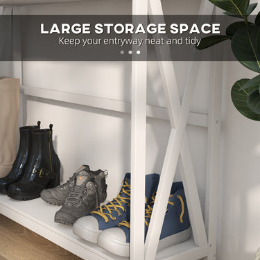 HOMCOM 39" Console Table, 2 Tier X-Design Narrow Entryway Table with Drawer and Storage Shelf for Behind Couch, Living Room, Hallway, White