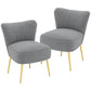 HOMCOM Velvet Lounge Chair, Modern Accent Chair for Living Room with Gold Steel Legs and Tufting Backrest, Pink