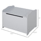 Qaba Kids Wooden Toy Storage Box Organizer Chest with Magnetic Hinge, Large Chest Space, & Groove Handle, Grey
