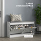 HOMCOM Shoe Storage with Seat, Upholstered Hallway Bench, Shoe Bench with 2 Flip Drawers and 4 Vents for 8 Pairs of Shoes