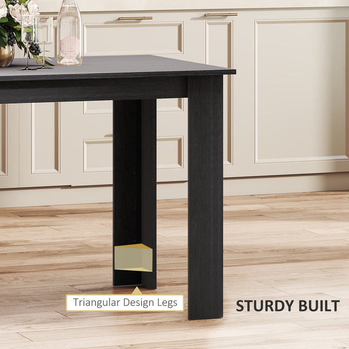 HOMCOM 47" Kitchen Table for 4-6 People, Dining Table with Wood Effect for Dining Room, Oak