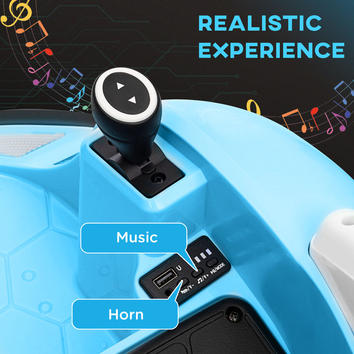 Qaba 12V Bumper Car for Toddlers, Ride On Car with 360 Degree Remote Control, Lights Music Horn, for 1.5-5 Years, Pink