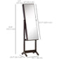 HOMCOM Mirror Jewelry Cabinet Armoire, Lockable Jewelry Organizer with Full-Length Mirror, 3 Angle Adjustable, Grey