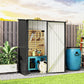 Outsunny 5' x 3' Outdoor Storage Shed, Steel Garden Shed with Single Lockable Door, Tool Storage Shed for Backyard, Brown