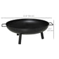 Outsunny 23" Round Outdoor Fire Pit, Portable Firepit Fireplace with Support Legs for Garden, Patio, Camping, Bonfire, Black