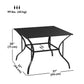 Outsunny Outdoor Dining Table for Four, Patio Table with Parasol Hole, Square Garden Table with Slatted Metal Plate Top, for Backyard, Poolside, Black