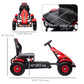 Aosom Pedal Go Kart for Kids, Pedal Car with Adjustable Bucket, Handbrake, 4 Rubber Wheels Powered Ride, White