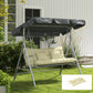 Outsunny 4-Piece Back and Seat Cushion Pillows Replacement and Pillows, Patio Chair Cushions Set with Ties, Tan