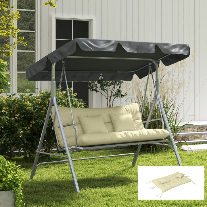 Outsunny 4-Piece Back and Seat Cushion Pillows Replacement and Pillows, Patio Chair Cushions Set with Ties, Tan