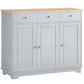 HOMCOM Modern Sideboard, Buffet Cabinet with Storage Cabinets, Drawers and Adjustable Shelves for Living Room, White