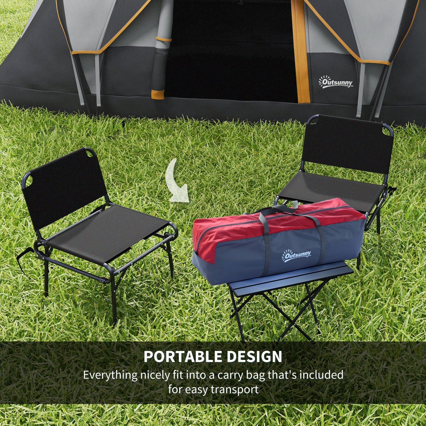 Outsunny 5-6 Person Family Tent, Outdoor Camping Tent with Lighting Hook, Carrying Bag for Camping, Hiking and Travelling, Grey