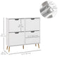 HOMCOM Shoe Storage Cabinet with 4 Flip Drawers and Adjustable Shelf, Shoe Cabinet for 8-16 Pairs of Shoes, Natural
