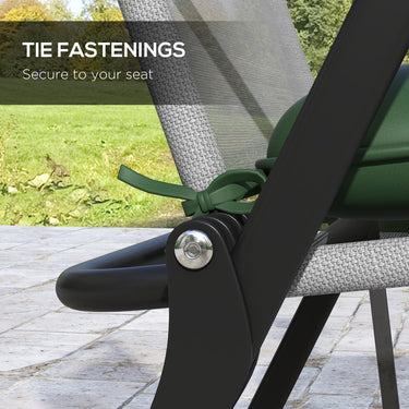 Outsunny 6-Piece Seat Cushion Replacement, Outdoor Patio Chair Cushions Set with Ties, Button Tufted, Dark Green