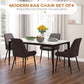 HOMCOM Upholstered Kitchen Chairs, Modern Dining Chairs Set of 2 with Diamond Tufting and Steel Legs for Dining Room, Black
