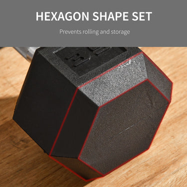 Soozier 35lbs Rubber Hex Dumbbells Weight Dumbbell Hand Weight Barbell for Body Fitness Training for Home Office Gym, Black