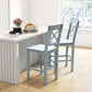 HOMCOM Counter Height Stools Set of 2, Farmhouse Bar Stools with Backs, Solid Wood Counter Stools for Kitchen Island