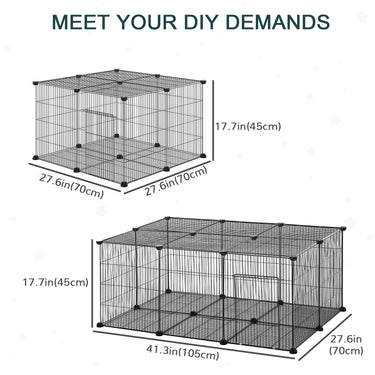 PawHut Small Animal Cage for Bunny, Guinea Pig, Chinchilla, Hedgehog, Portable Pet Enclosure with Door, 22 Panels