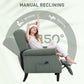 HOMCOM Push Back Recliner Chair, Vibration Massage Recliner for Living Room with Extendable Footrest, Remote, Dark Green