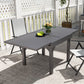 Outsunny 35"-71"  Extendable Aluminium Outdoor Dining Table, Slatted Top Patio Table for 4-6 Person, for Garden, Backyard, Grey