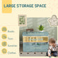 Qaba Kids Bookshelf with 2 Drawers, Large Tabletop, Shelf, for Nursery, Kids Room, Bedroom, Living Room, White