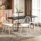 HOMCOM Modern Dining Chairs Set of 4, Plastic Kitchen Chairs with Hollow Backrest and Metal Legs for Living Dining Room, White
