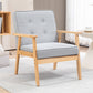 HOMCOM Mid-Century Accent Chair Modern Fabric Upholstered Tufted Back Lounge Sofa Seat - Grey