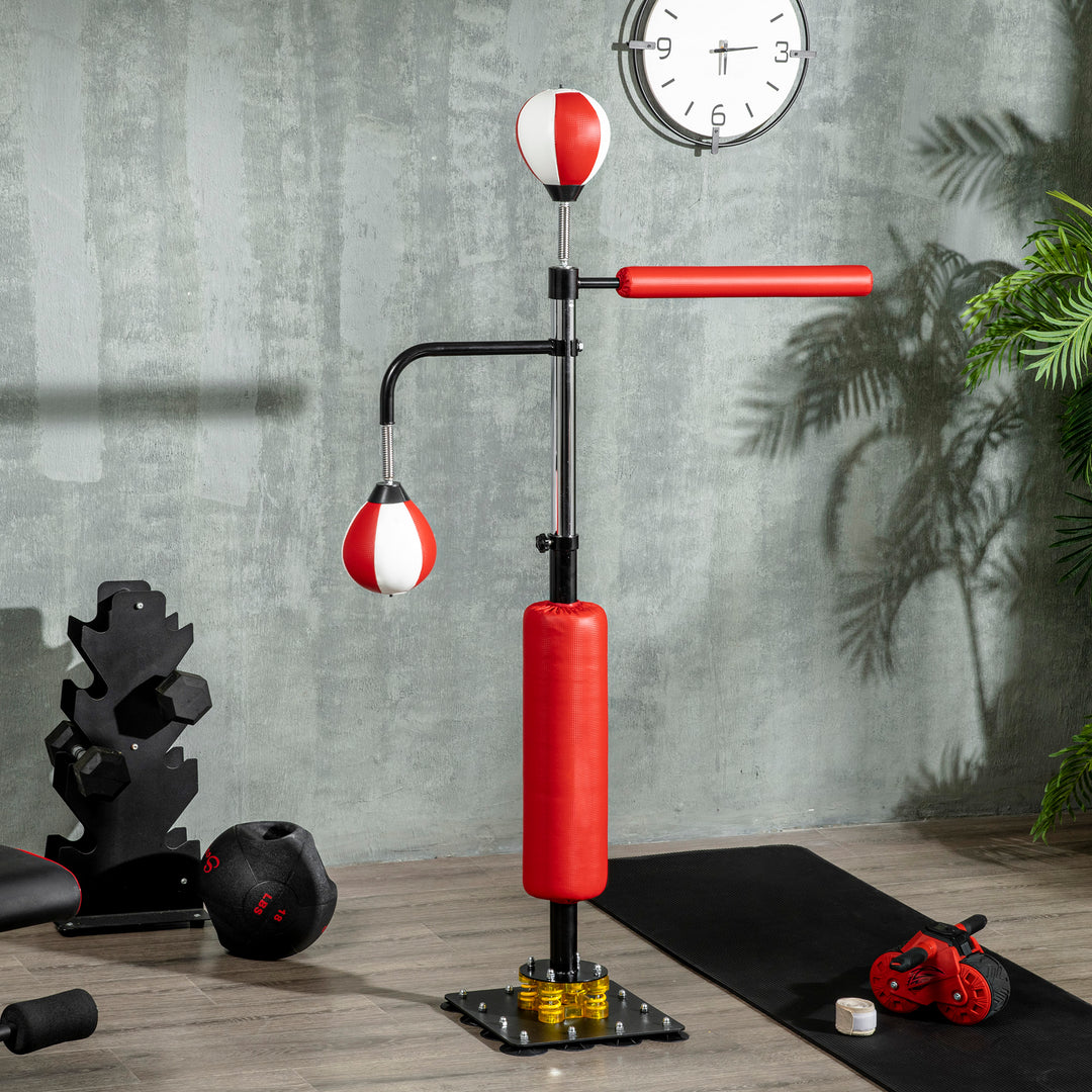 Soozier Freestanding Boxing Punching Bag, Height Adjustable, with Reflex Bar, Speed Balls and Suction Cup Base, Multi