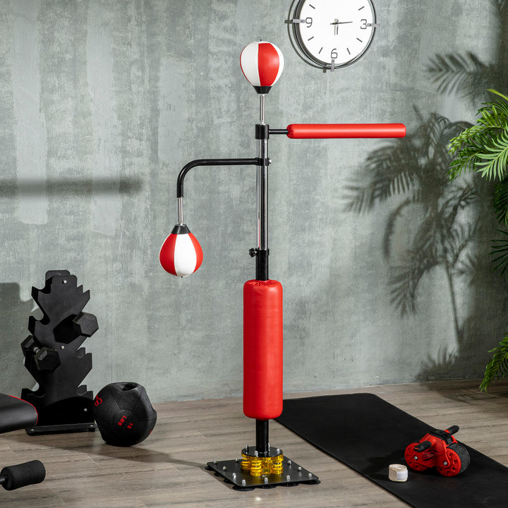 Soozier Freestanding Boxing Punching Bag, Height Adjustable, with Reflex Bar, Speed Balls and Suction Cup Base, Multi