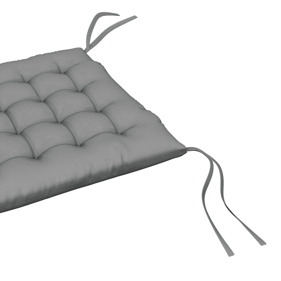 Outsunny 6-Piece Seat Cushion Pillows Replacement, Button Tufted Patio Chair Cushions Set with Ties, Charcoal Grey