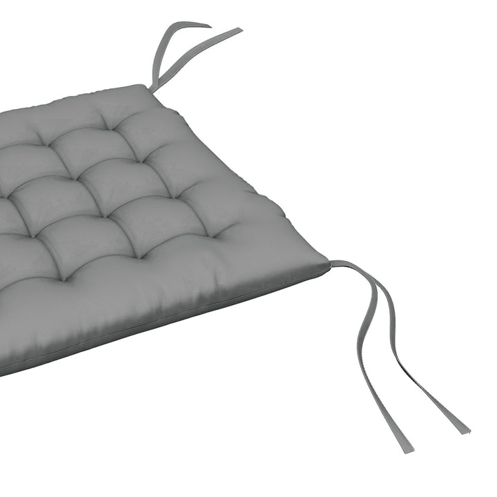 Outsunny 6-Piece Seat Cushion Pillows Replacement, Button Tufted Patio Chair Cushions Set with Ties, Charcoal Grey