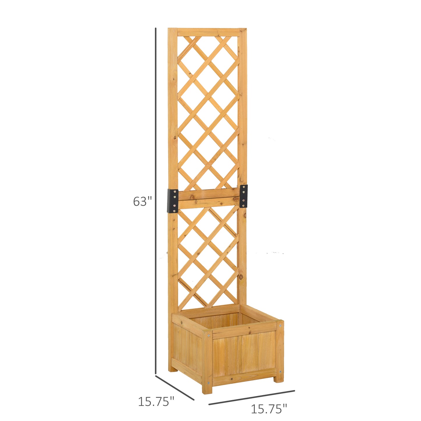 Outsunny Set of 2 Raised Garden Bed with Trellis Board Flower Stand Lattice Panels for Plants, Flowers or Vine Outdoor Indoor, Orange