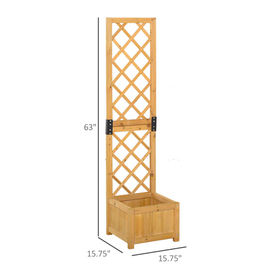 Outsunny Set of 2 Raised Garden Bed with Trellis Board Flower Stand Lattice Panels for Plants, Flowers or Vine Outdoor Indoor, Orange