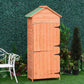 Outsunny Wood Garden Shed Outdoor Tool Storage Cabinet Hutch Lockable Unit with Double Door and 3 Tire Storage Shelves