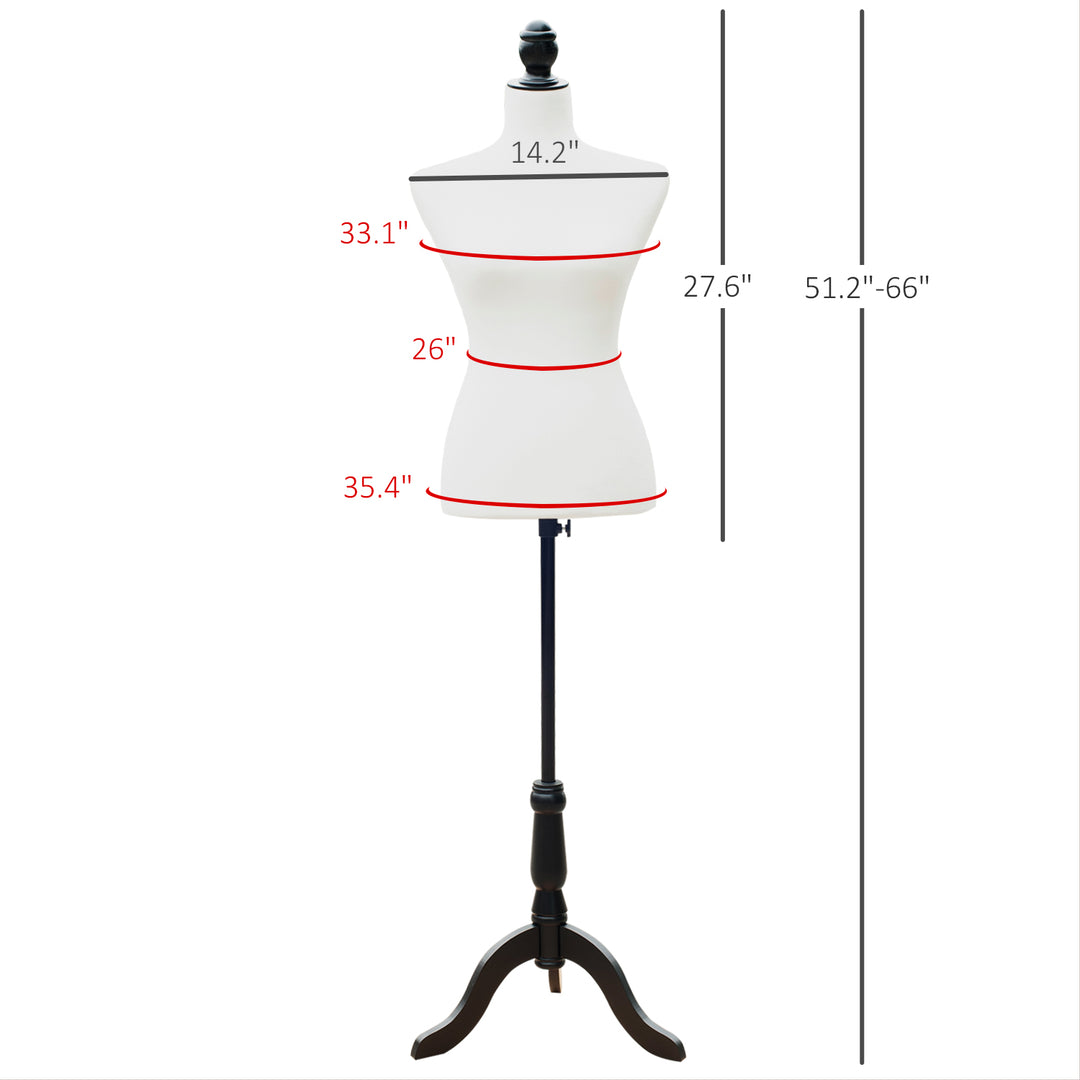 HOMCOM Female Fashion Mannequin Dress Form Torso Dressmaker Stand Clothing Display w/ Base (Black)