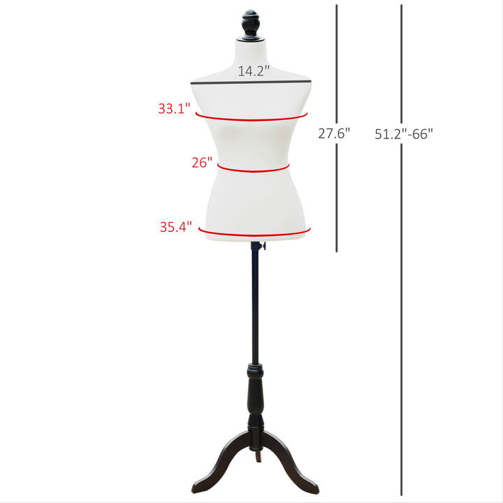 HOMCOM Female Fashion Mannequin Dress Form Torso Dressmaker Stand Clothing Display w/ Base (Black)