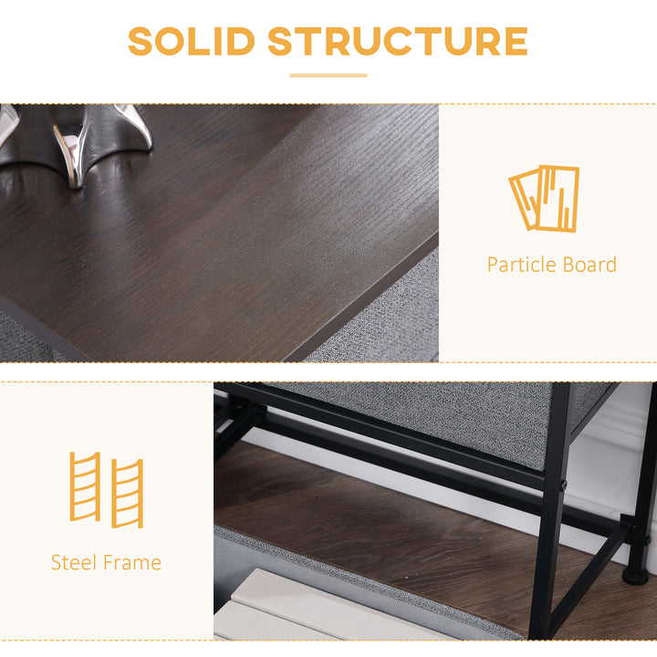 HOMCOM Linen Drawer Cabinet Organizer Storage Dresser Tower with 5 Removable Drawer Metal Frame Adjustable Feet for Living Room, Kitchen, Bathroom, Dark Grey